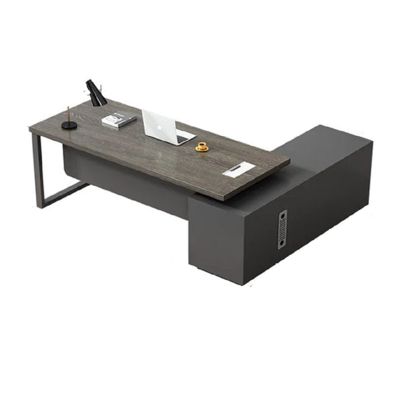 Nakeeta L-Shaped Executive Desk, Grey, 75cm H x 200cm W x 80cm D