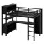 Lit mezzanine en métal avec garde-robe et bureau en L, avec cubes de rangement et tablettes-1856731379