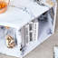Table basse hexagonale, finition blanche, design de rangement fonctionnel, assemblage sans tracas - élégance et