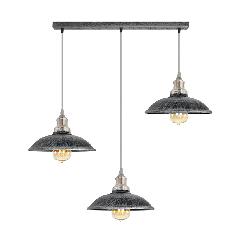 Garr 3 - Light Kitchen Island Pendant, Yes, Brushed Silver