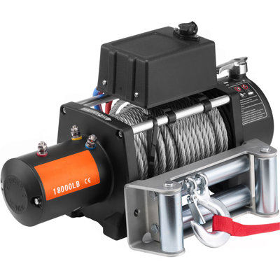 Electric Winch Truck 18,000 Lb Steel Cable IP65 Waterproof Remote Control