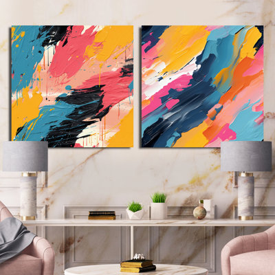 Chivonne - Abstract Square Collage Set Of 2