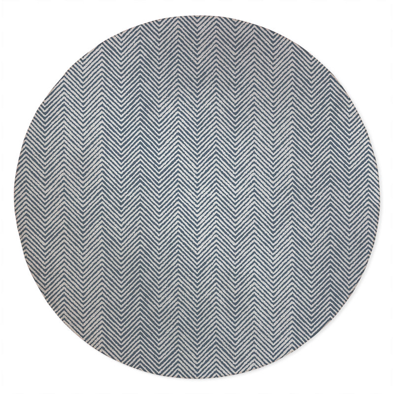 Chevron Groove Non-Slip Outdoor Rug, Round 5'