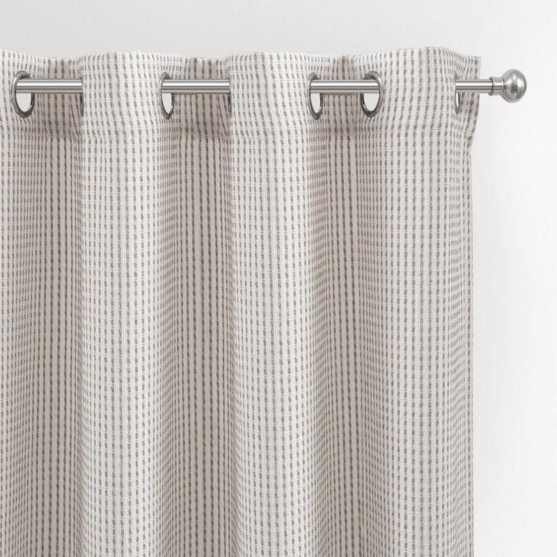 Rideaux rayés en chenille 3D en lin tweed texturé, filtrant la lumière, tissé, brodé, rideaux doux et luxueux pour le salon, la chambre à coucher, œillets, intimité, 2 panneaux