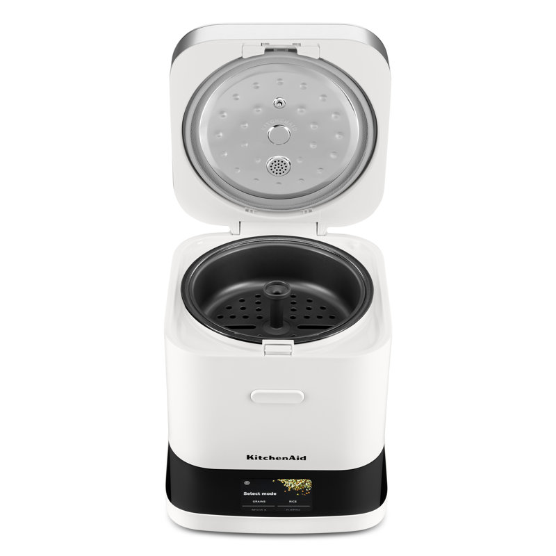 KitchenAid® Compact Grain and Rice Cooker with Integrated Scale & Precise Pour Technology – Porcelain White, Porcelain White