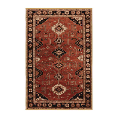 Machine Washable Persian Brown Area Rug
