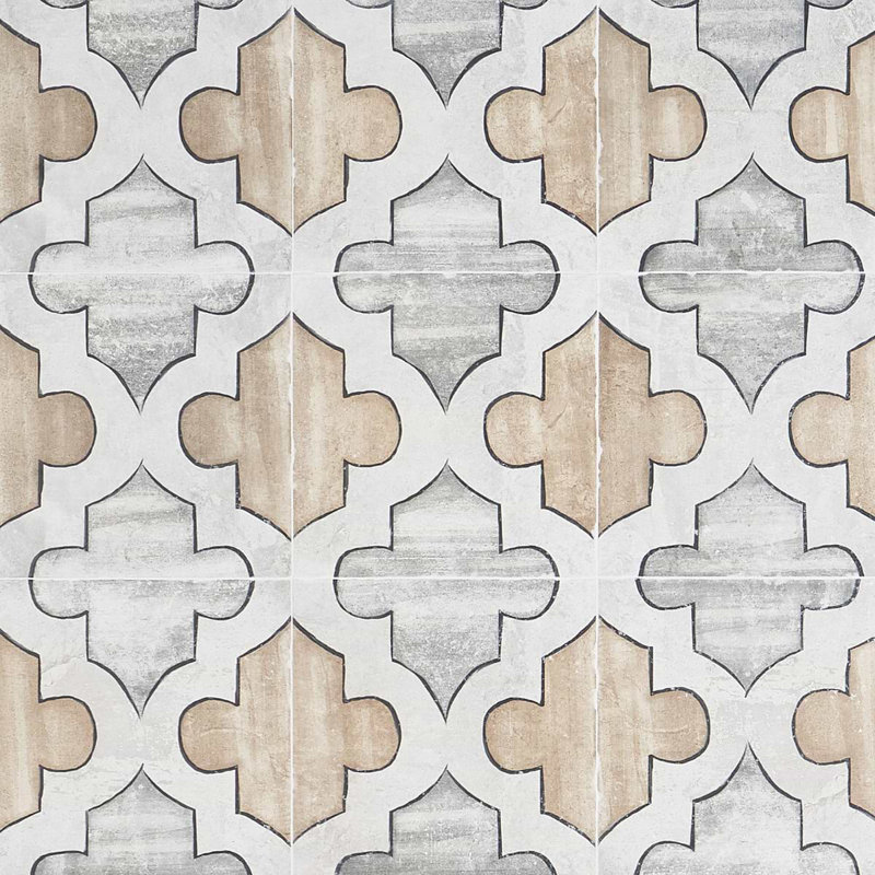Alesso 8x8 Moroccan Matte Encaustic Look Porcelain Tile, Deco Picos