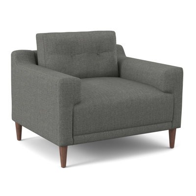 Chaise avec accoudoirs en polyester touffetée de l 39 po Yvenson