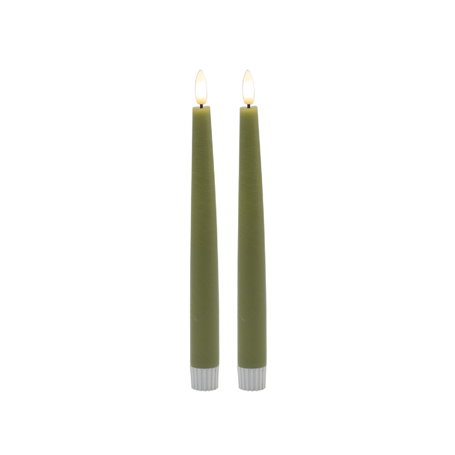 Flameless Taper Candle, Green