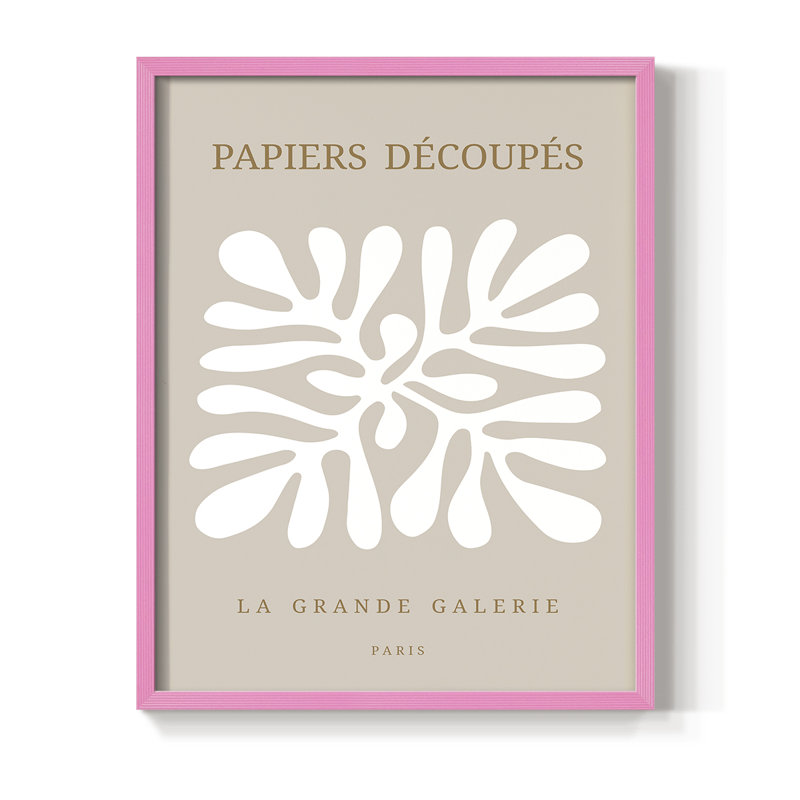 Matisse CECXCI, reproduction encadrée - bois massif, Rose, H 10 po x l 8 po