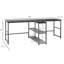 Bureau d'ordinateur 83 po. 83 po. Noir avec espace de rangement. Bureau pour deux personnes stable et fonctionnel, noir. Assure une abondance de matériaux