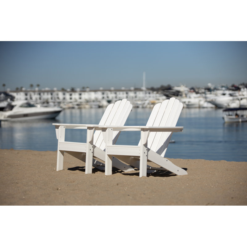 Chaise Adirondack d'extérieur en PEHD LuXeo Marina, Blanc
