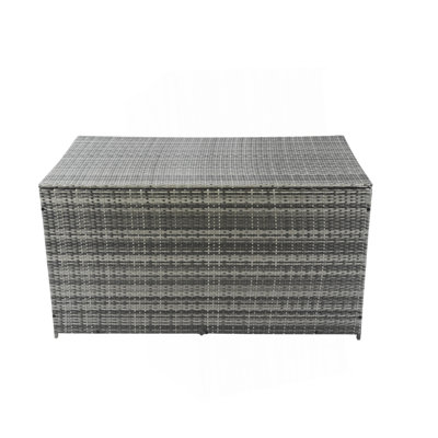 Outdoor Storage Box, 113 Gallon Wicker Patio Deck Boxes With Lid, Outdoor Storage Cushion Storage For Kids Toys, Pillows, Towel Grey Wicker by weixunguang