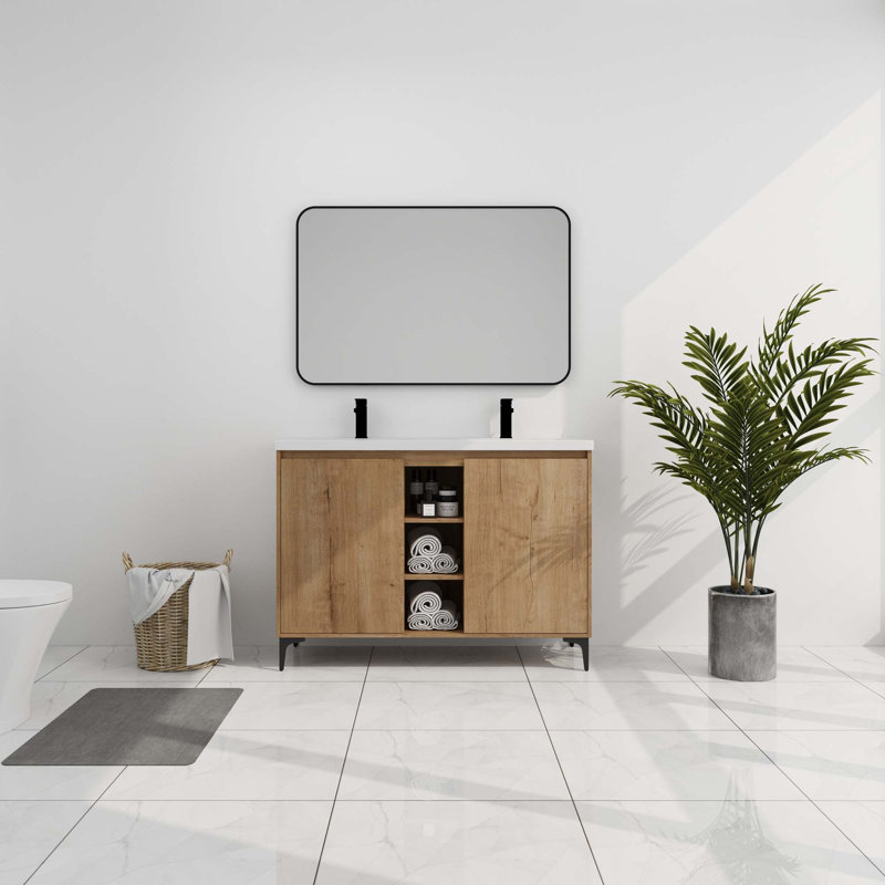 48" Freestanding Bathroom Vanity With Double Sink