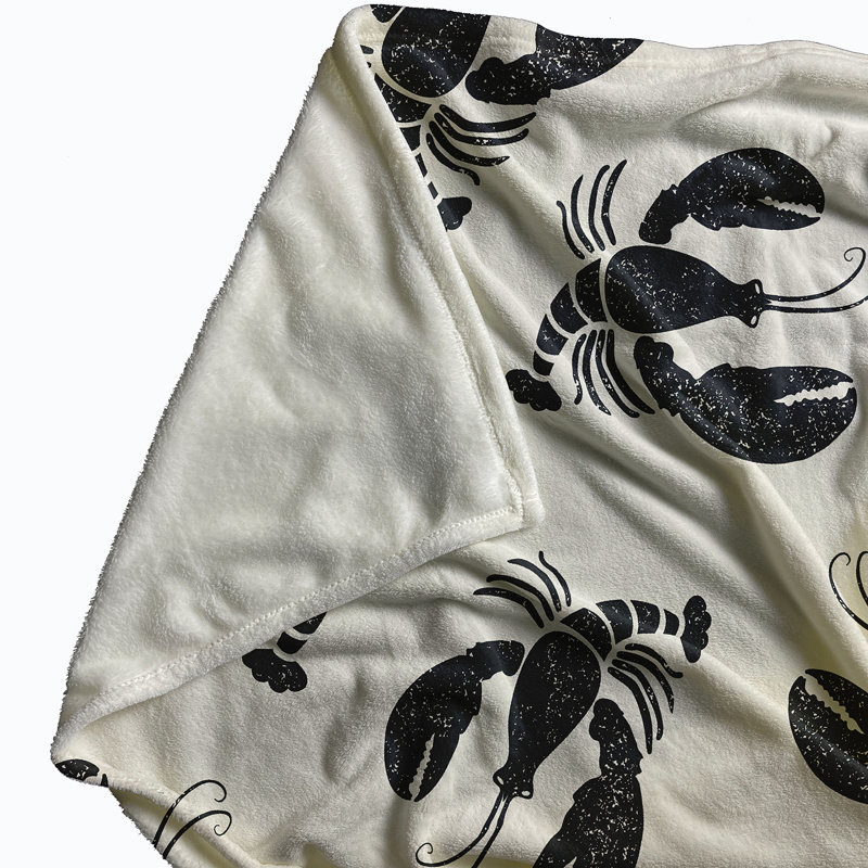 Couverture polaire Lobster Fest, L 50 po x L 60 po, Requin bleu