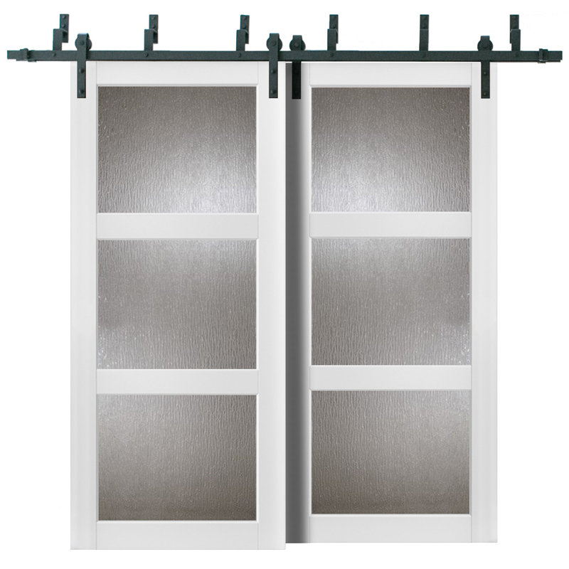 Portes coulissantes en verre givré Lucia, 72 po x 96 po