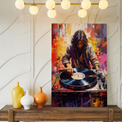Canvas Dynamic Dj Performance Canvasvibrant Digital Art Of Music And Energy Wall Art Ready To Hang Gallery Wrapped Home Decor Modern Design