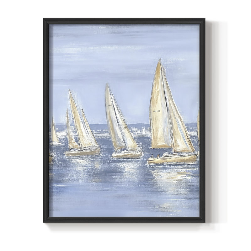 NAUTICAL Series VI Framed Print - Solid Wood, 11" H x 9" W, Black