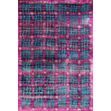 Rumi Geometric Silk Charcoal/Berry Indoor Area Rug