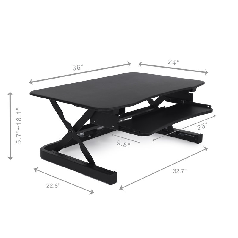 Black Electric Height Adjustable Standing Desk Converter