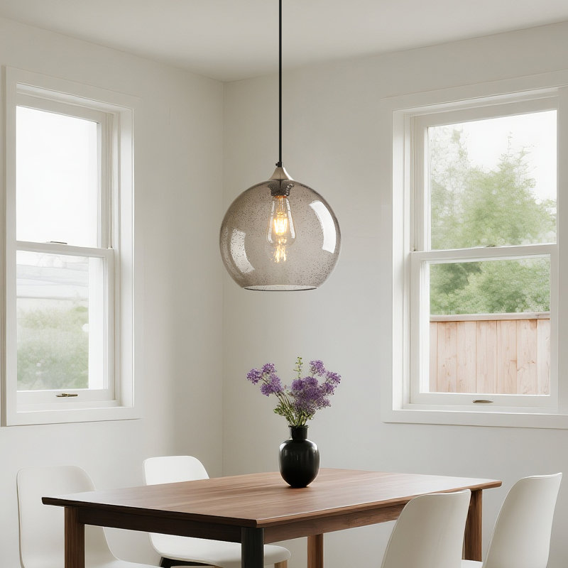 Aarunya 1 - Light Single Pendant Kitchen Island Lighting Globe Pendant Light Fixtures Modern Pendant Lighting, Gray