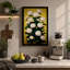 White Chrysanthemums Botanical 1 Piece Wrapped Canvas Wall Art-136801874-136801876