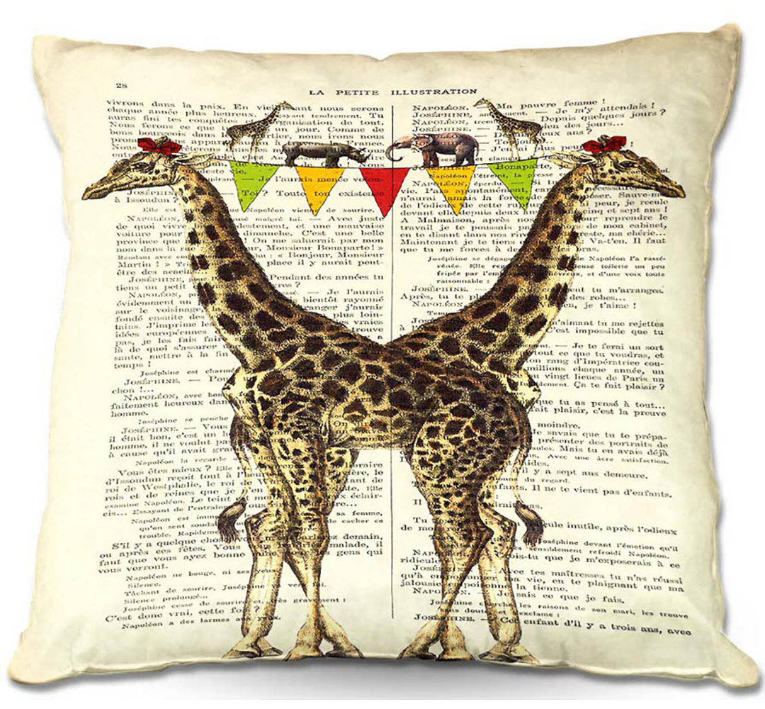 Couch Giraffes Throw Pillow DiaNoche Designs
