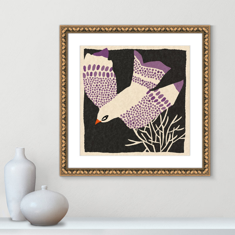 Impression Pang par 1X, L 24,5 po x H 24,5 po, Imprimé mat, Perles de feuilles dorées