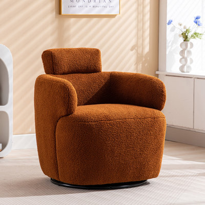 Fauteuil d'appoint pivotant en laine Adrein