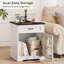 Table de bout 18 po en bois de ferme avec tiroir et armoire de rangement-889834861