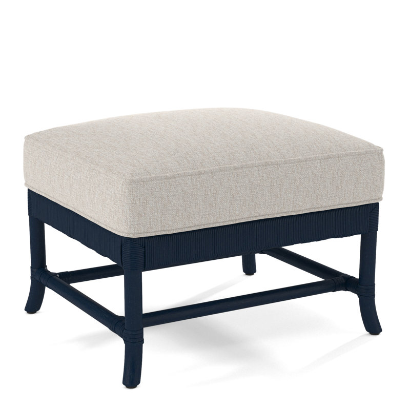 Lafayette Ottoman, Navy, Snow Crypton Performance; 0884-91