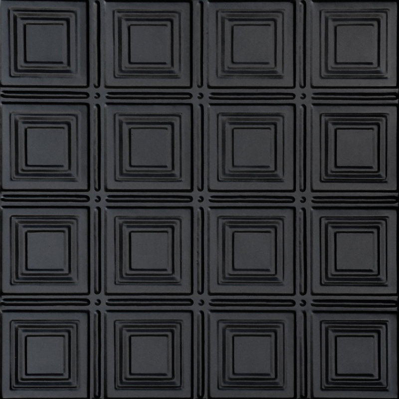 Shanko 2 ft. x 2 ft. Nail-up Tin Ceiling Tile, Black