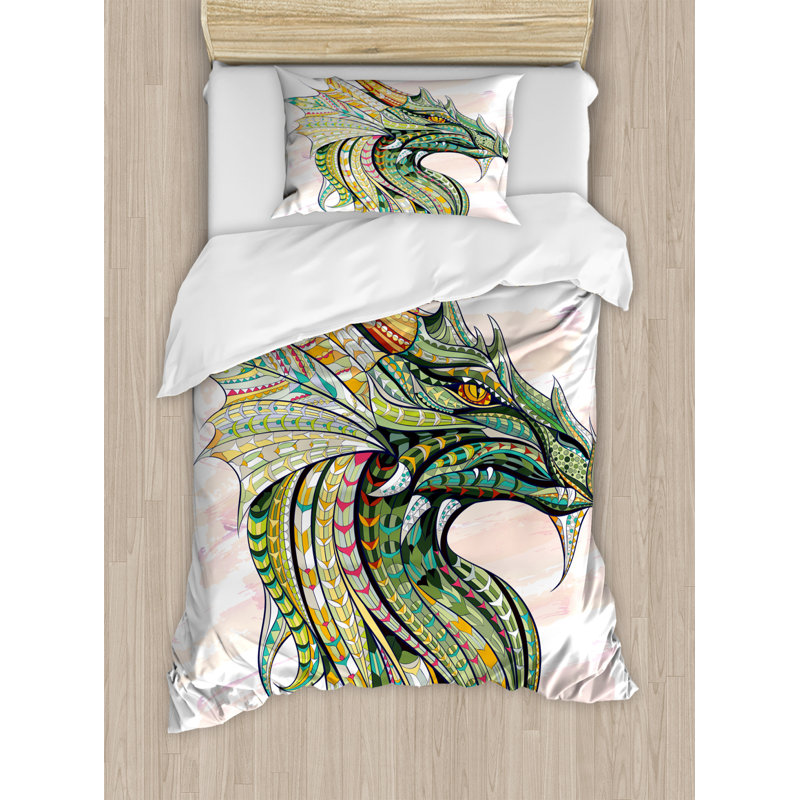 Global Inspired Polyester Duvet Cover, Twin Duvet Cover + 1 Pillow Sham