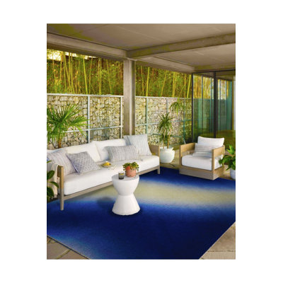Tapis tissé bleu mat et tapis lavable