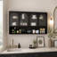 Armoire de rangement murale à quatre portes en verre avec installation facile et peu encombrante-1186326001