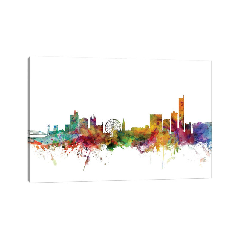 Manchester, England Skyline by Michael Tompsett - Wrapped Canvas Gallery-Wrapped Canvas Giclée, 152.5 cm H x 101.5 cm W