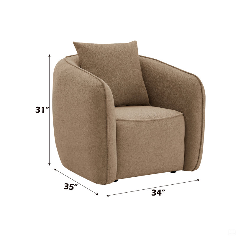 Chaise en chenille avec coussins décoratifs