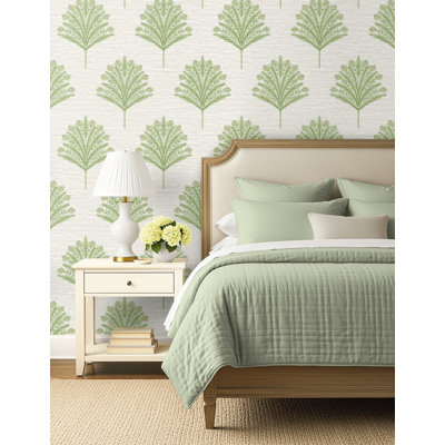  Designs Green Tea Harta Embossed Vinyl Unpasted Wallpaper