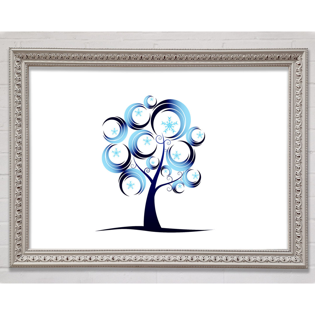 Gerahmtes Leinwandbild Blue Tree Abstract