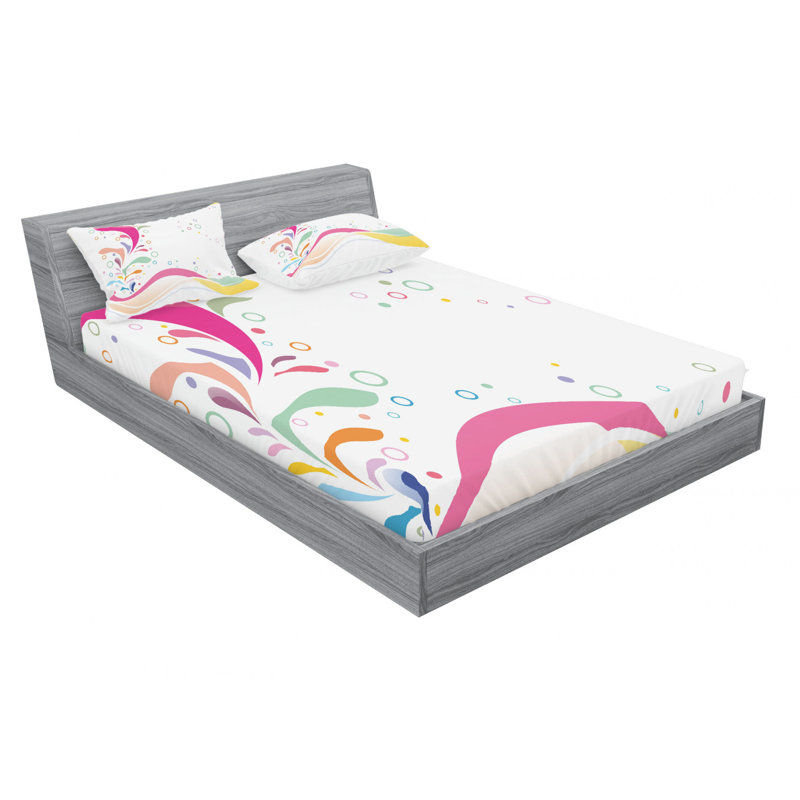 Microfiber Abstract Sheet Set, Full Sheet Set with Fitted Sheet