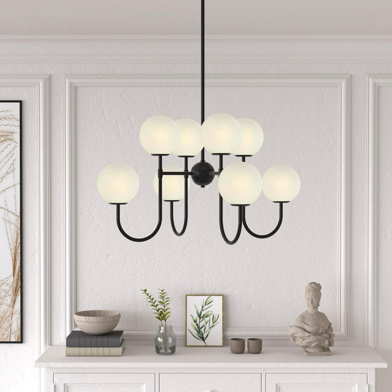 60.08" - Glass - Black - Chandelier