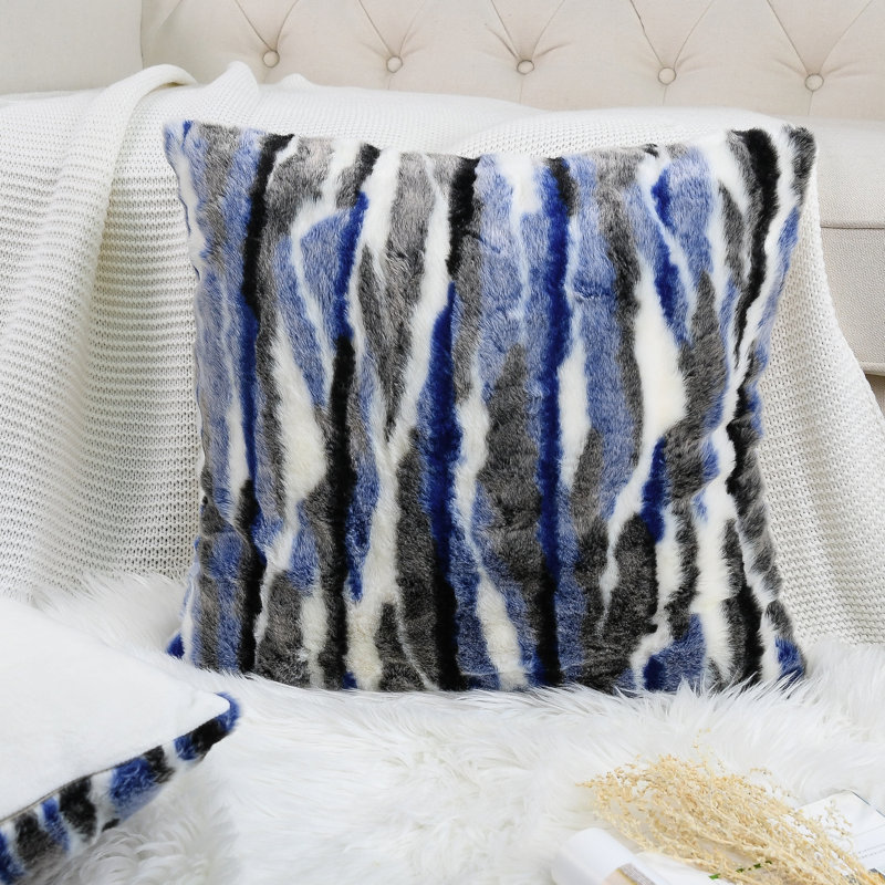 Abstract Square Cushion Cover, Blue, 66cm x 66cm