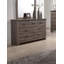 Commode 7 tiroirs en bois au fini gris