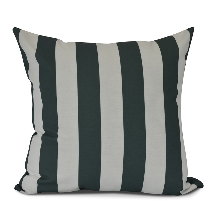 Goals, Gourds, And Gatherings Striped Reversible Throw Pillow, 18" x 18", Green