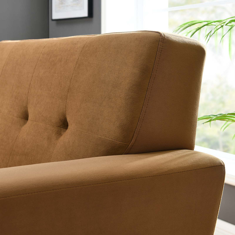 Fauteuil Engage, Velours cognac