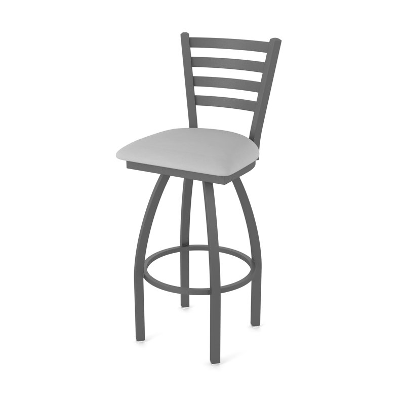Tabouret pivotant Jackie, Étain, Vinyle - gris Folkstone Canter, Tabouret de bar (siège d'une hauteur de 30 po)