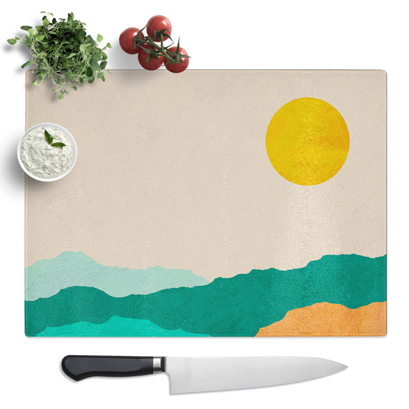 Nordic Minimalist Landscape No.3  Glass Chopping Board