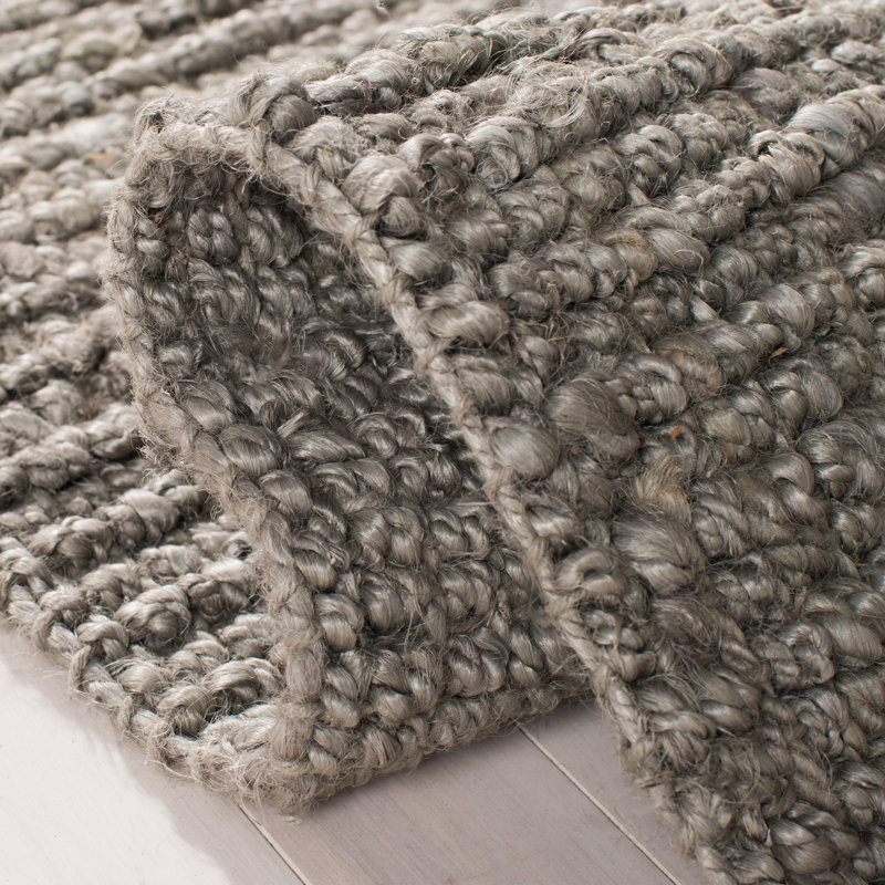 Alda Auckland Handmade Flatweave Jute/Sisal Grey Area Rug, Square 8'
