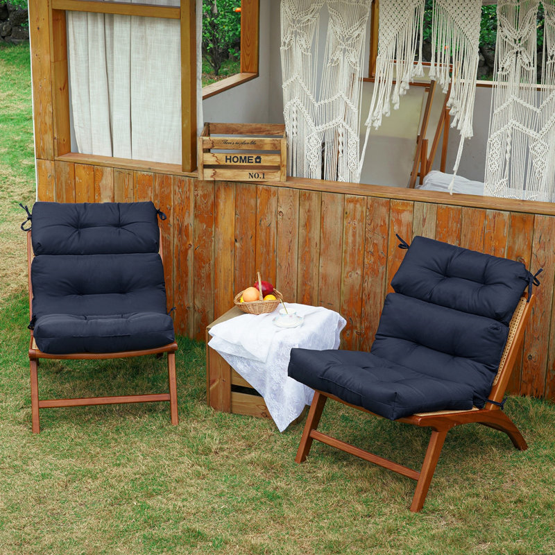 Outdoor Sectional Seat / Back Cushion (Set of 2）Patio Chair Cushions