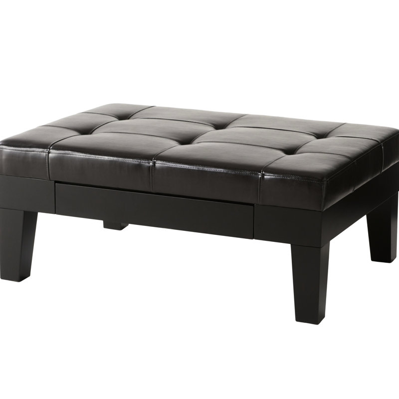 Avec espace de rangement secret - pieds carrés en bois franc, cuir café foncé, compartiments cachés, canapés de 40,5 po Profondeur x 29,5 po, largeur 17,86 po, hauteur de 42,35 lb